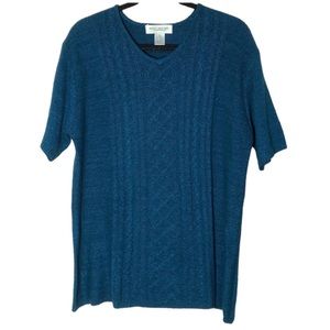 Melrose Collectibles Womens Silk Blend Sweater Short Sleeve Fall Casual